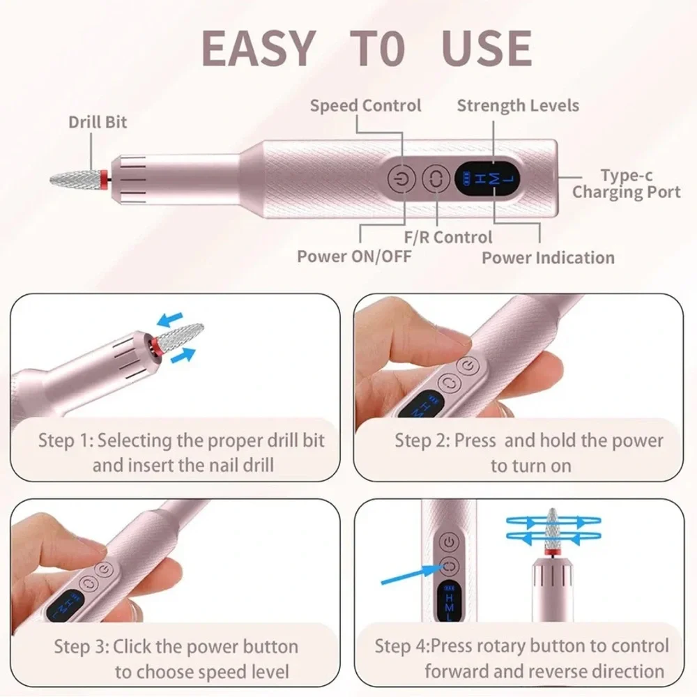 Purple Nail Drill Set
